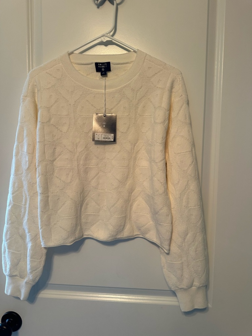 Roller Rabbit x Target Cream Cable-Knit Crewneck Sweater NWT